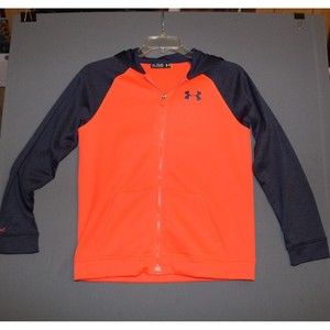 UNDER ARMOUR youth XL Storm-Loose fit-zip front rear spellout blue/orange